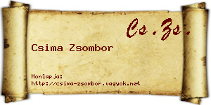 Csima Zsombor névjegykártya